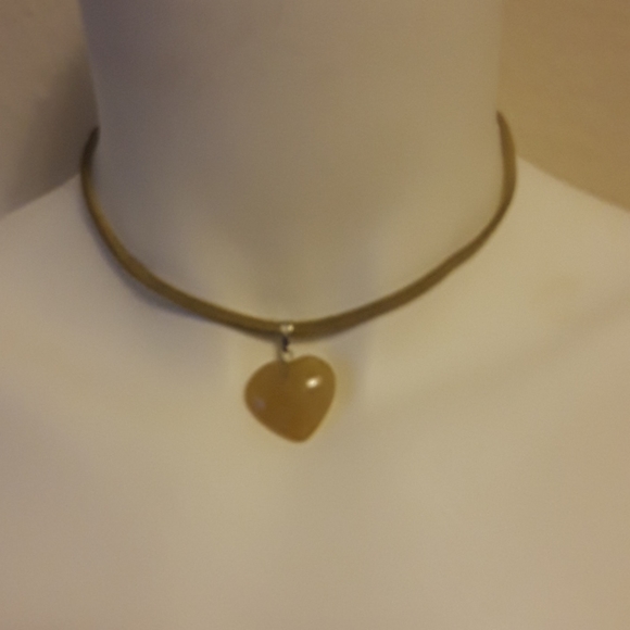 Handmade Jewelry - heart charm heart choker